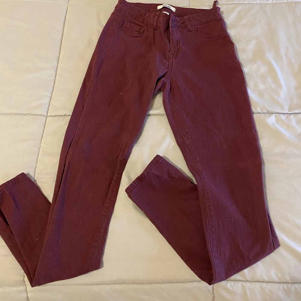 Maroon skinny jeans